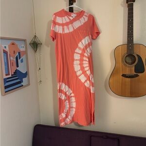 Coral Tie-Dye Women's Dress